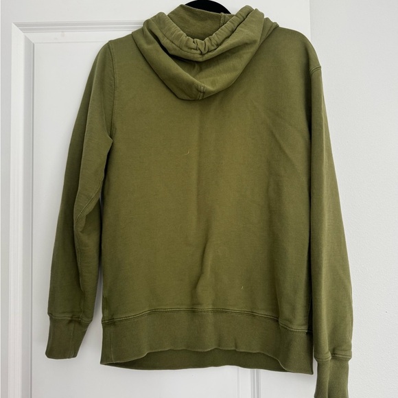 J Crew men’s green authentic fleece knit hoodie sweater sweatshirt size Medium - Picture 2 of 4